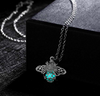Honey Bee Necklace - with a Fluorescent Stone and Locket