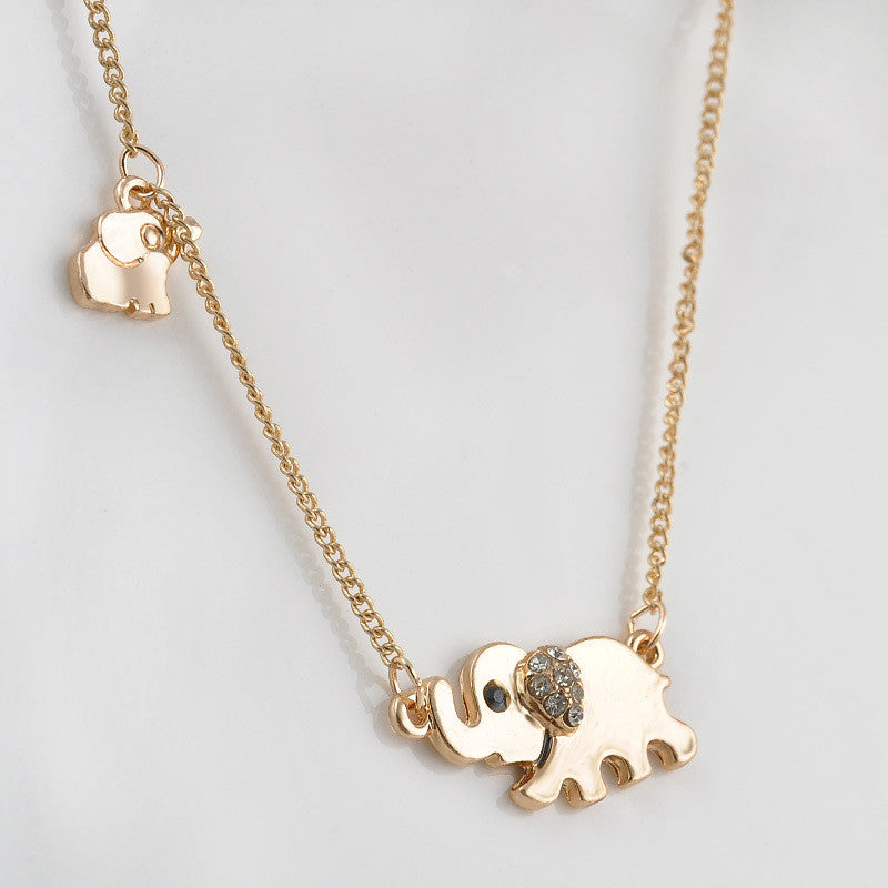 Sparkling Lucky Double Elephant Necklace – Blissed Out Geek