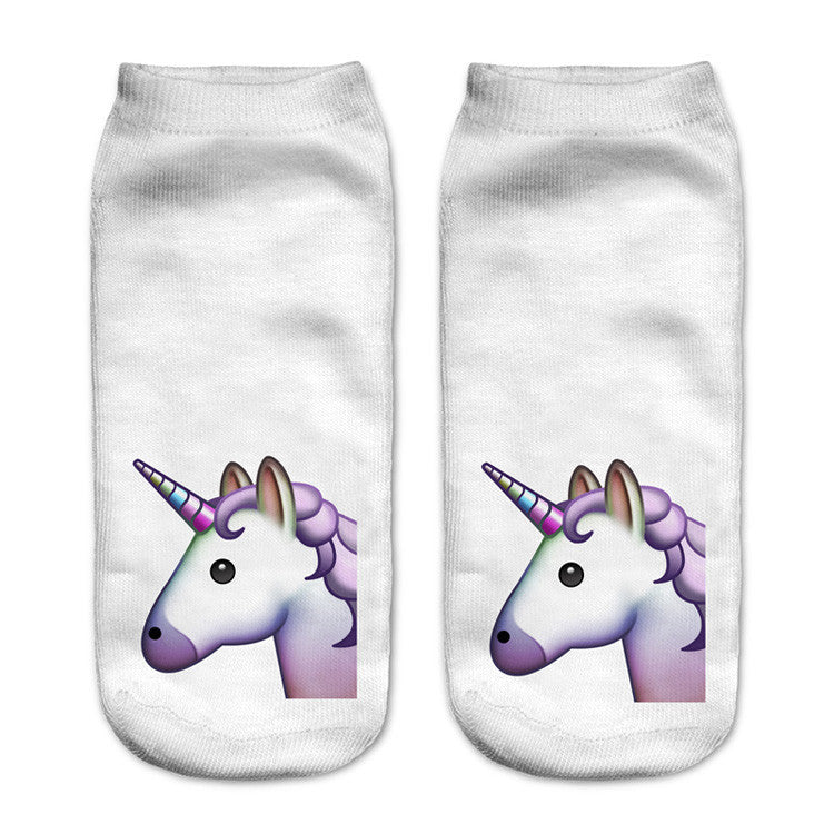 Harajuku Unicorn Ankle Socks - Women