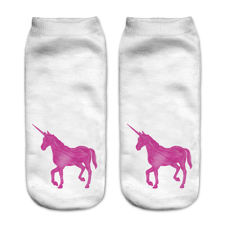 Harajuku Unicorn Ankle Socks - Women