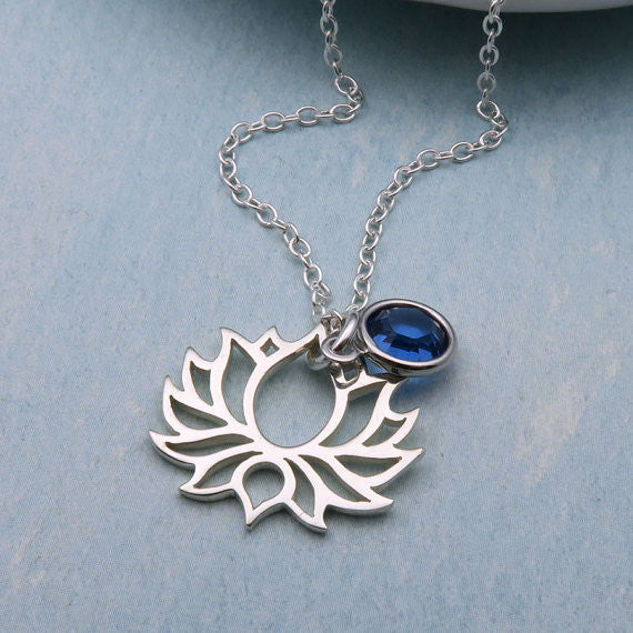 Lotus Necklace Personalized Flower Necklace