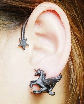 Unicorn Star Lady Stud Earring - left ear