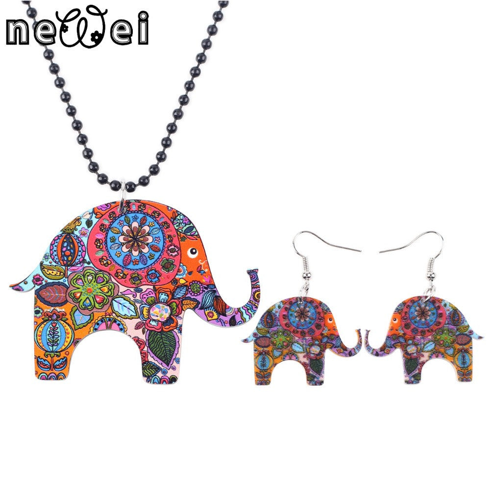 Elephant Pendant and Dangle Earrings (Set)